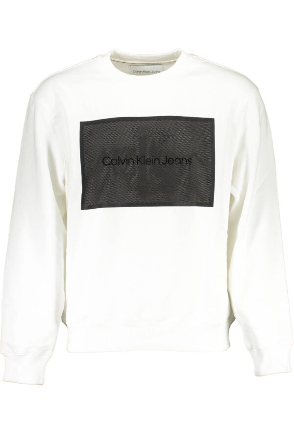 "SWEAT-SHIRT HOMME BLANC SANS ZIP CALVIN KLEIN"-1