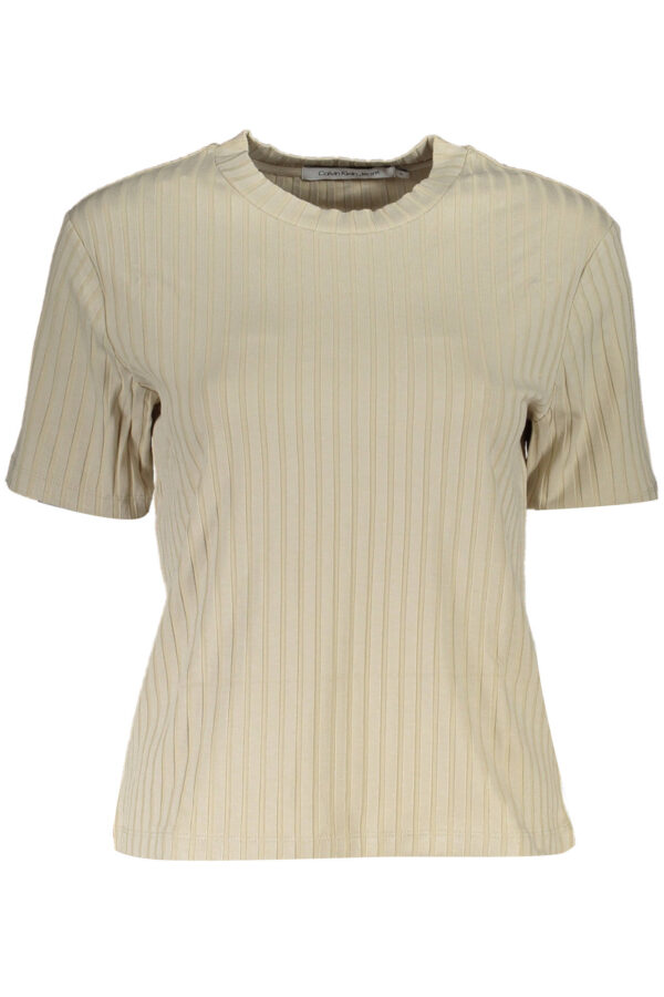 "CALVIN KLEIN T-SHIRT À MANCHES COURTES BEIGE POUR FEMME"-1