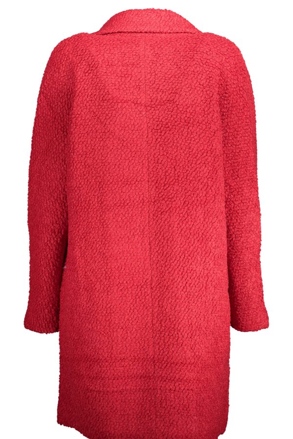 "MANTEAU FEMME DESIGUAL ROUGE"-2