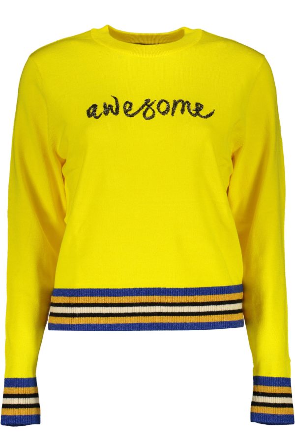 "PULL JAUNE FEMME DESIGUAL"-1