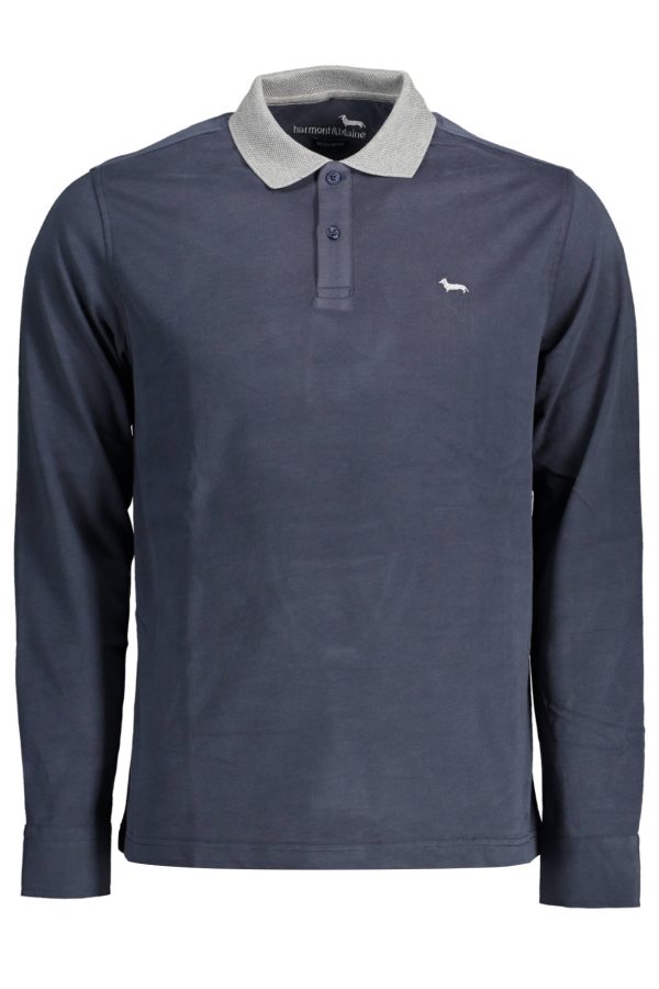 "HARMONT & BLAINE POLO HOMME BLEU À MANCHES LONGUES"-1